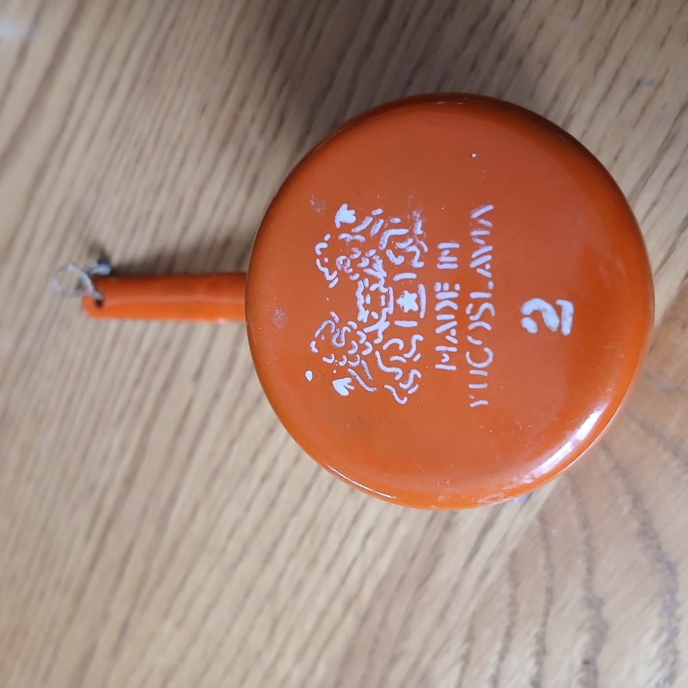 Vintage Orange Enamel Cup with Handle - Picture 4 of 4